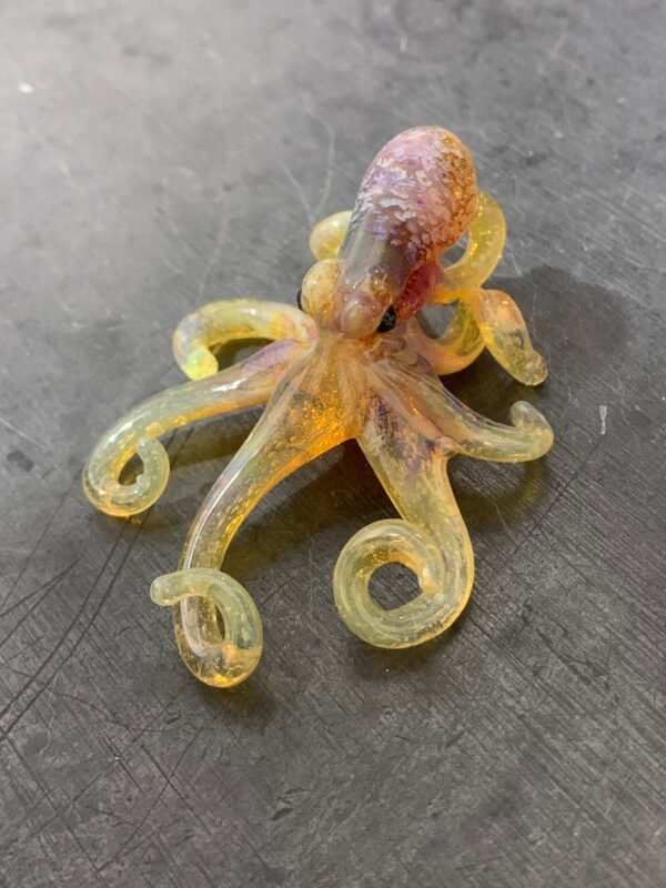 Octopus Necklace Blown Glass Pendant for Men or Women Art Deco Personal Jewelry